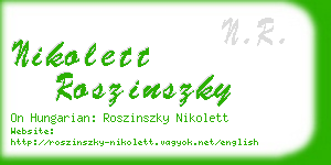 nikolett roszinszky business card